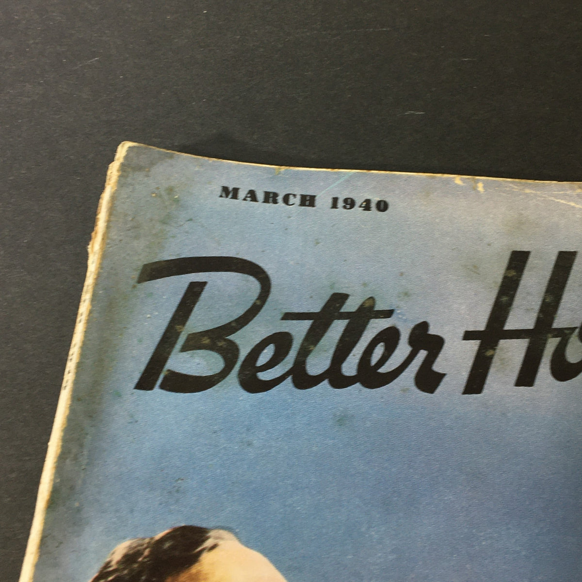 Close-up of Better Homes & Gardens March 1940 magazine cover, highlighting the vintage design and condition details.