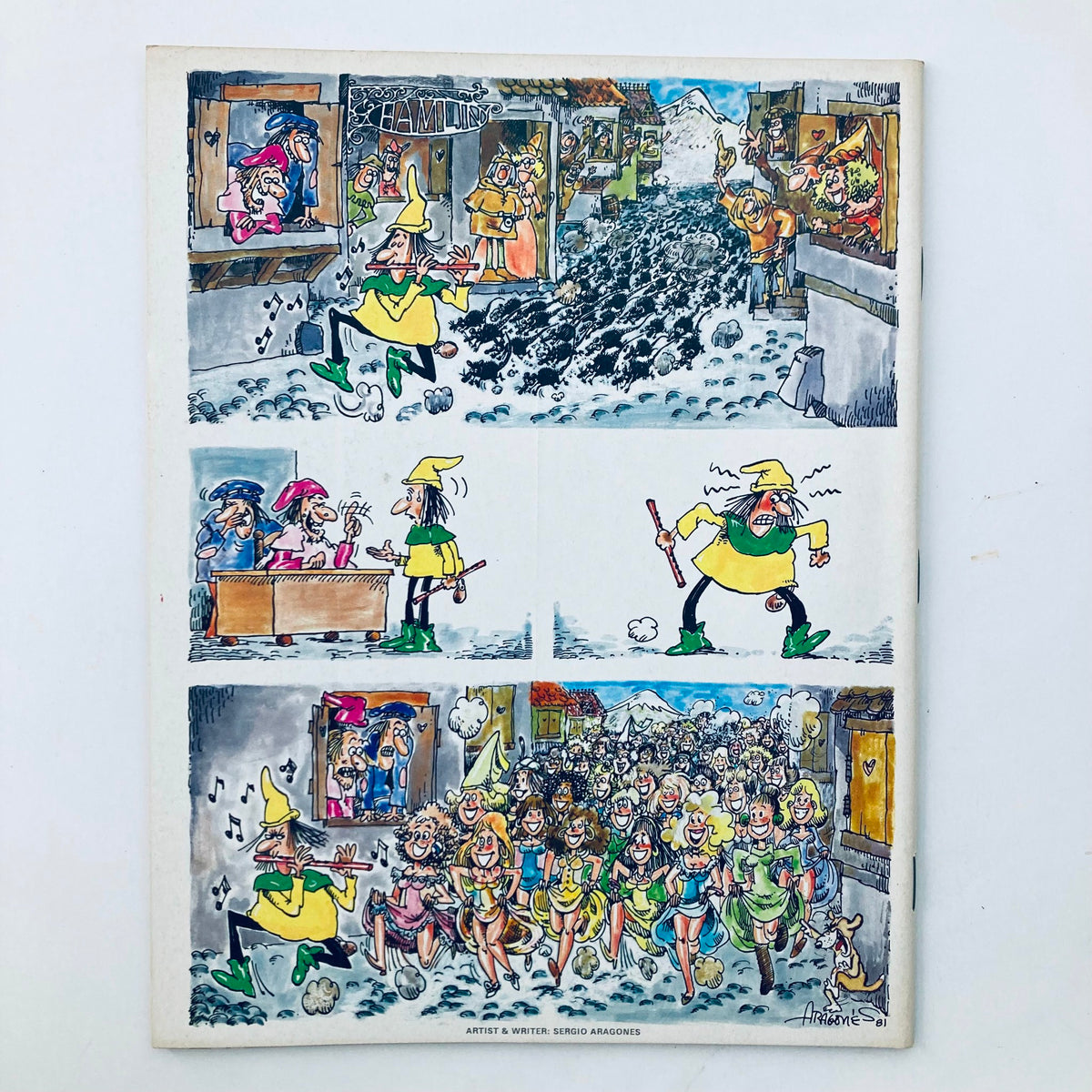 Comic illustration from VTG Mad Magazine July 1982 No. 232 titled 'Escape The Insanity of World', featuring humorous characters and vibrant artwork.