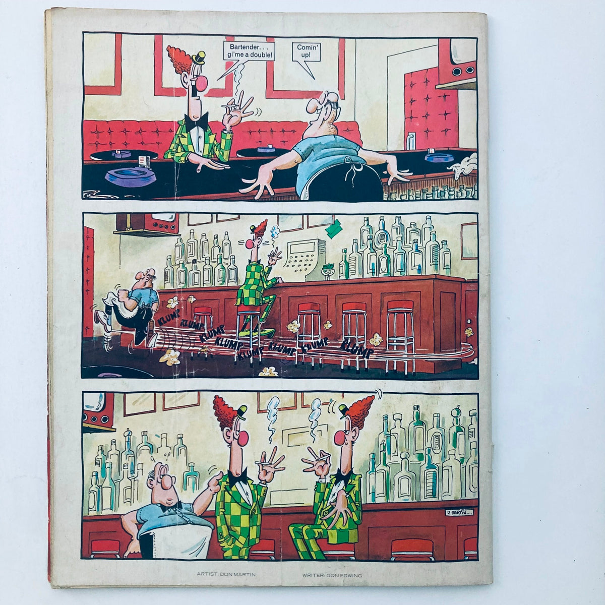 Comic strip from VTG Mad Magazine April 1979 No. 206 with a funny scene set in a bar, showcasing classic Mad humor.