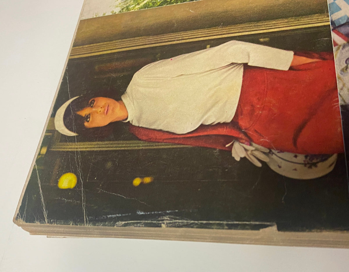 Cover image from Vogue Magazine September 1, 1965 featuring Marisa Berenson styled in a white top and red skirt, photographed by Irving Penn, showing vintage mid-1960s fashion details.