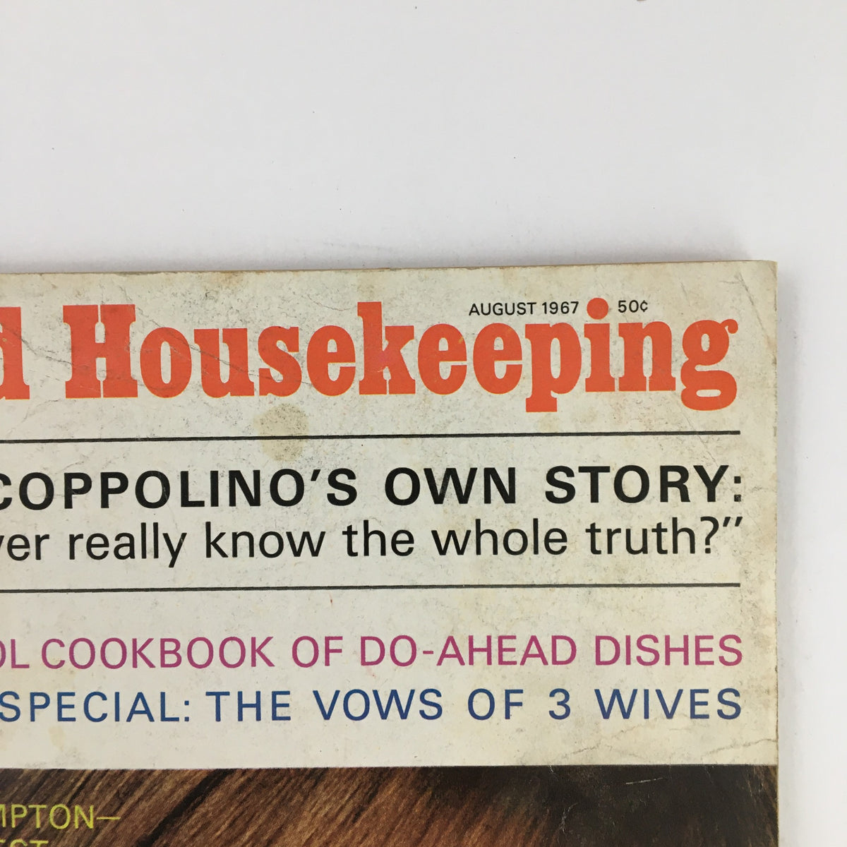 Cover of Good Housekeeping Magazine August 1967 featuring the title in red, highlighting Jean Shrimpton's transition from model to movie star.