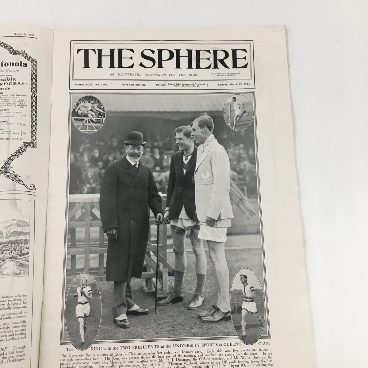 The Sphere Newspaper March 29 1924 The King with the Two University Presidents
