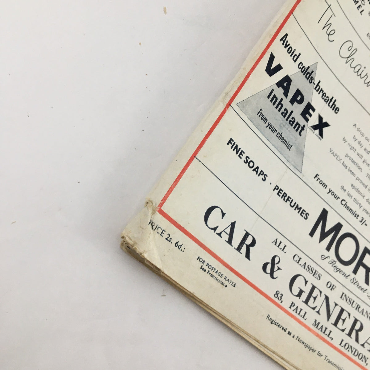 Close-up of advertisements on the back cover of The Illustrated London News from September 24, 1960, showcasing vintage branding and design elements.