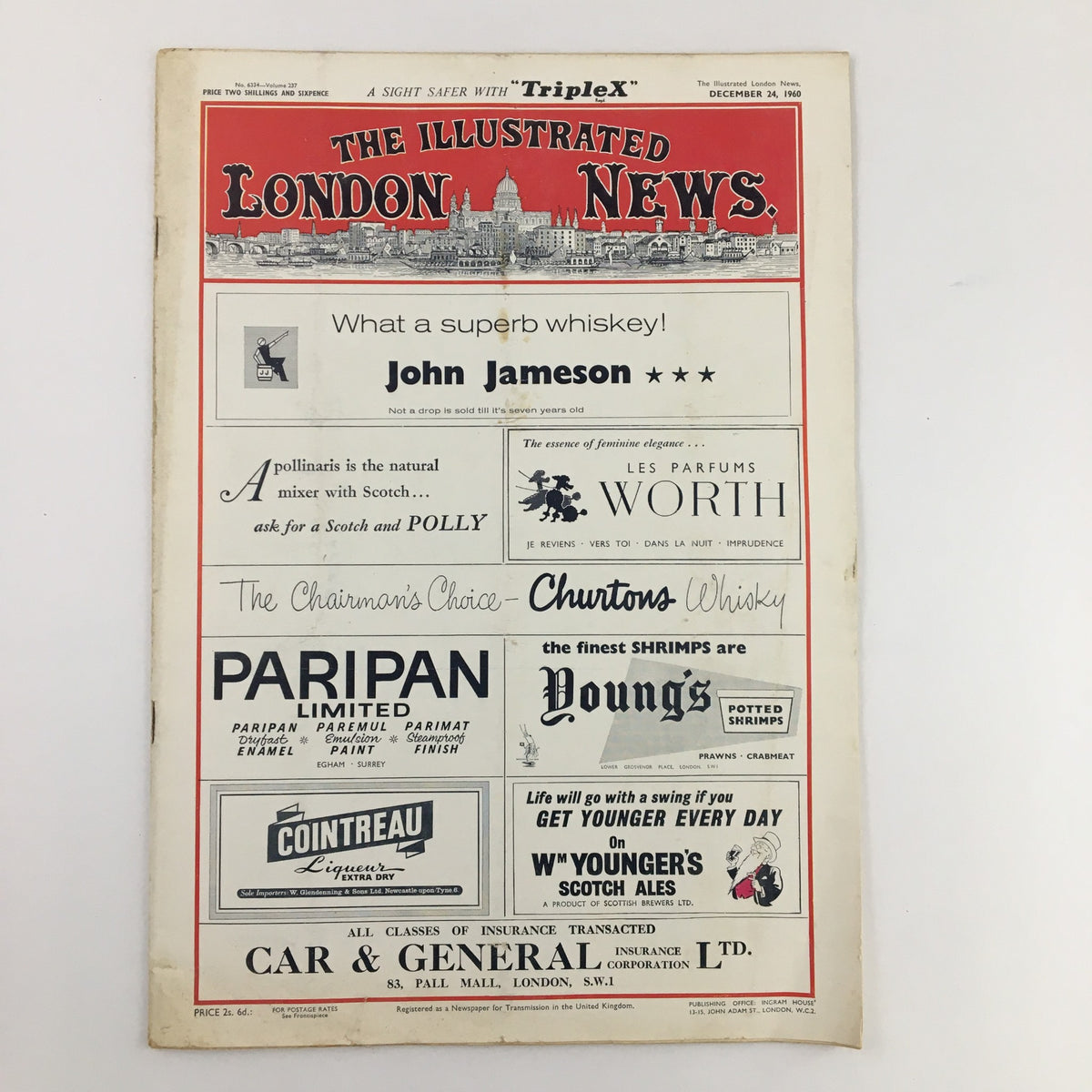 The Illustrated London News December 24, 1960 showcasing advertisements and a vibrant title, highlighting cultural references of the era.