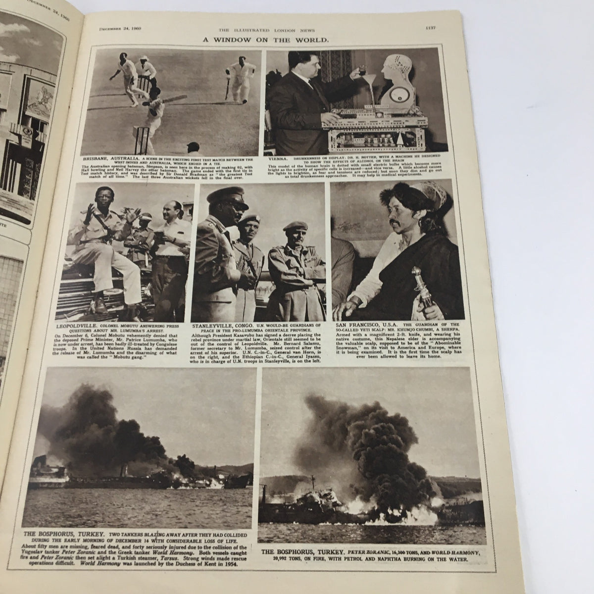 The Illustrated London News December 24, 1960 featuring a section titled 'A Window on the World,' presenting various global events and news snapshots.