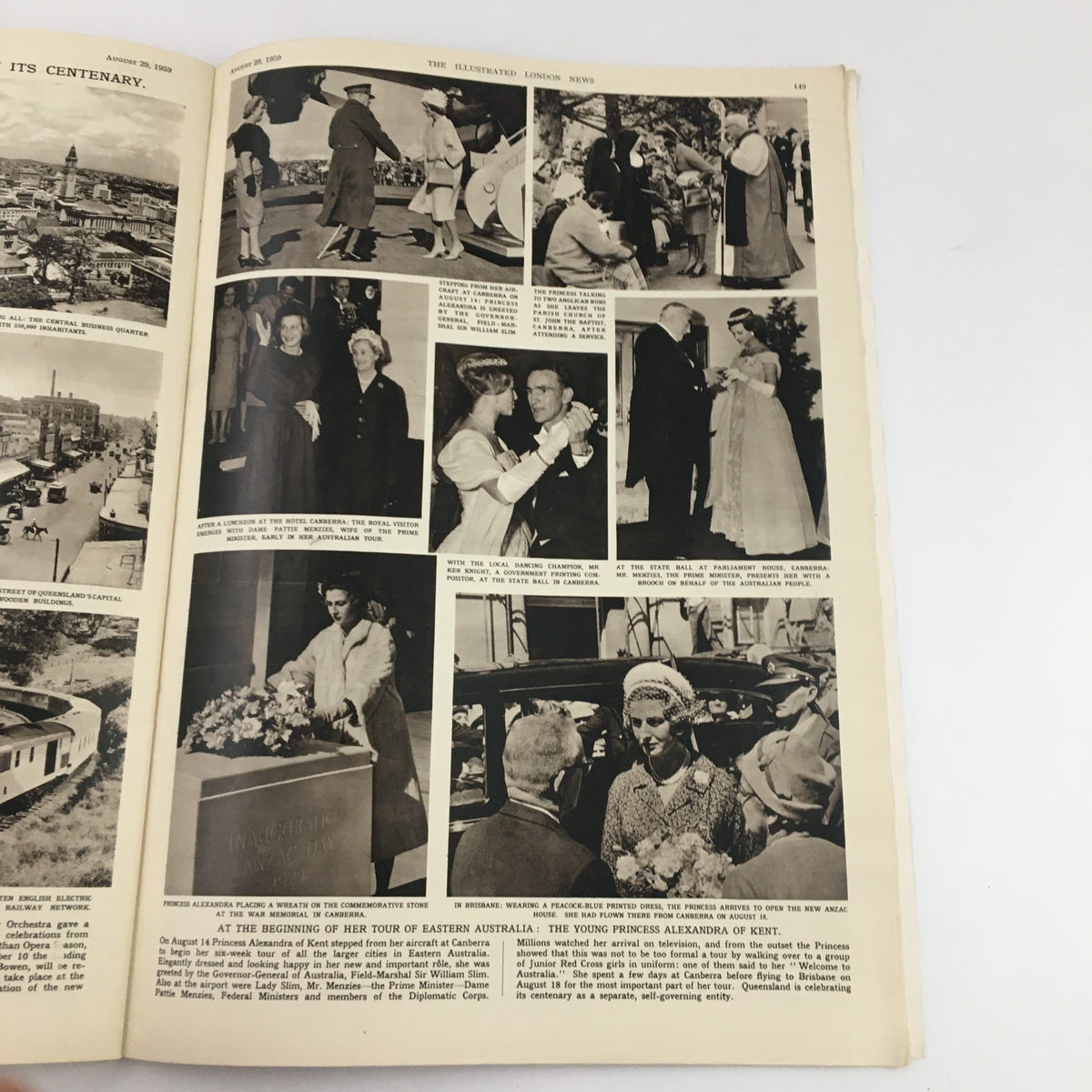 The Illustrated London News August 29 1959 featuring images related to the tragic British airliner crash near Barcelona, showcasing significant historical moments and figures.