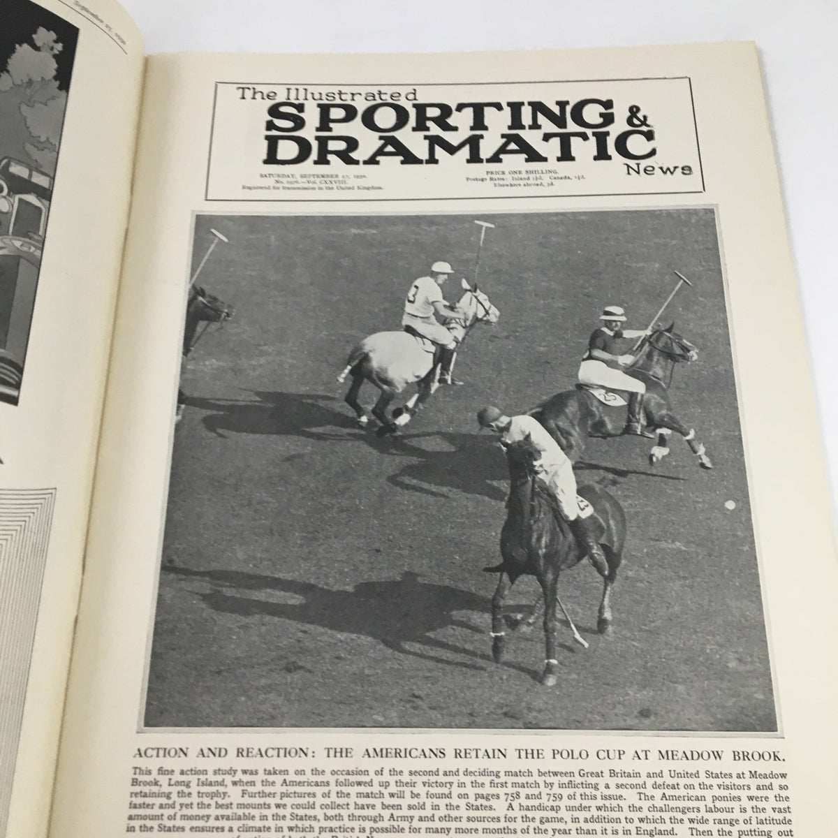 The Illustrated Sporting & Dramatic News September 27 1930 Polo Cup Meadow Cup