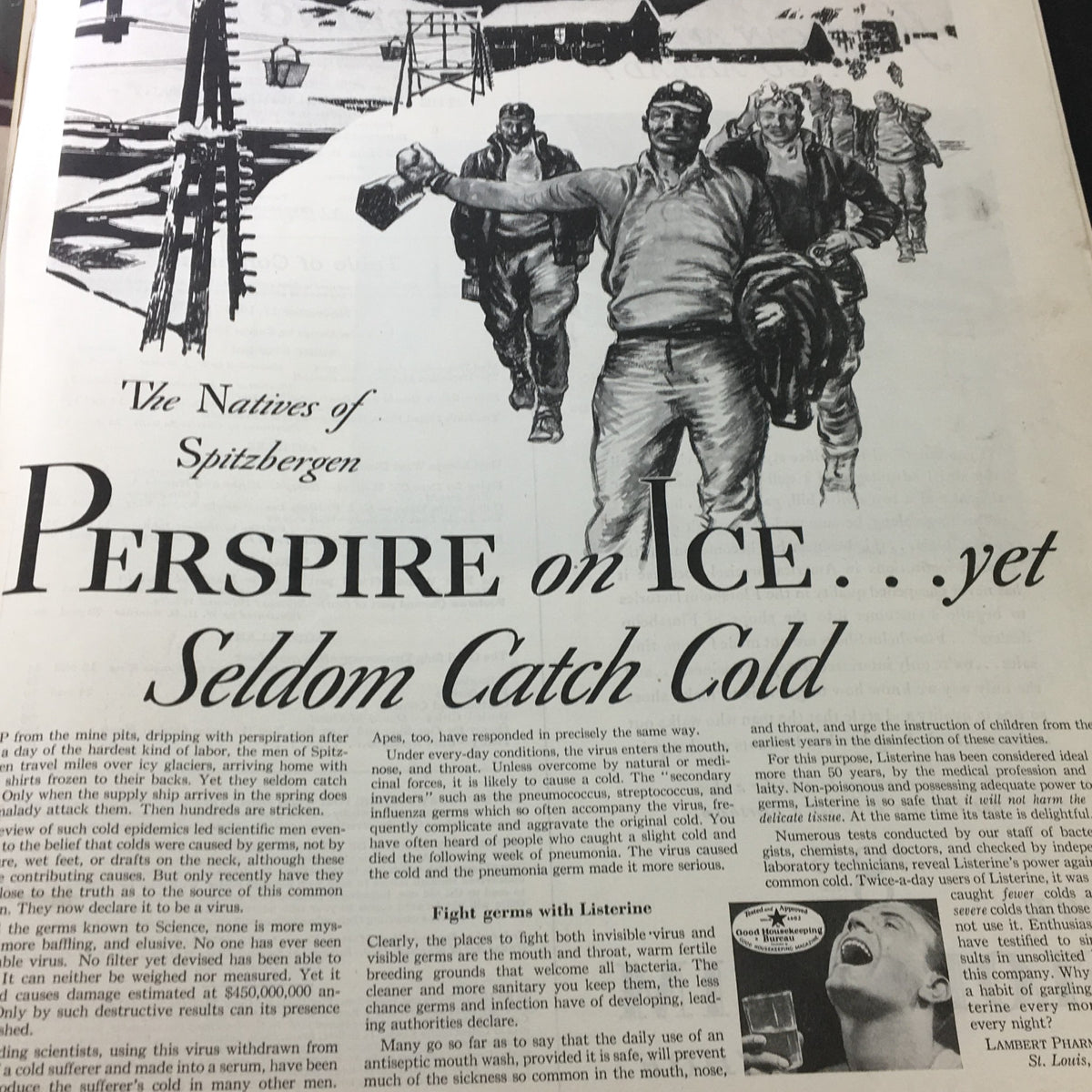 Inside page of VTG The Saturday Evening Post November 17 1934 discussing the natives of Spitzbergen with an illustration.