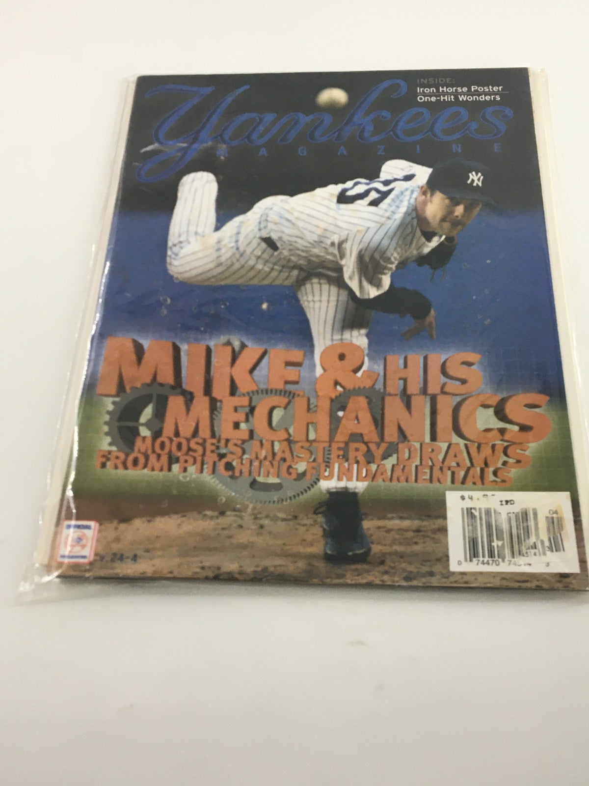 Yankees Magazine June 2003 cover with Mike Moustakas, highlighting his pitching techniques and fundamentals.