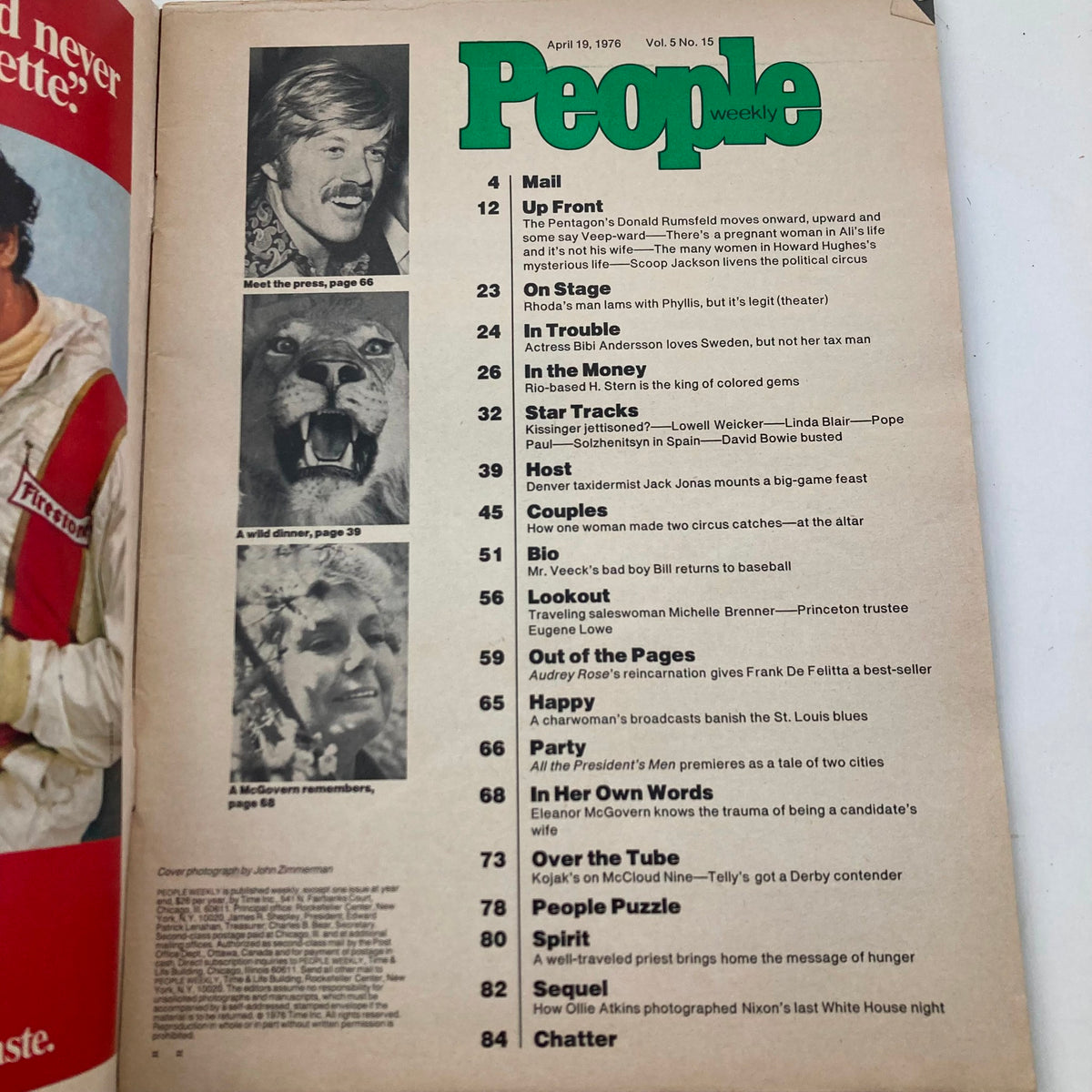 Vintage People Weekly Magazine April 19 1976 Vol 5 No. 15 Telly Savalas No Label