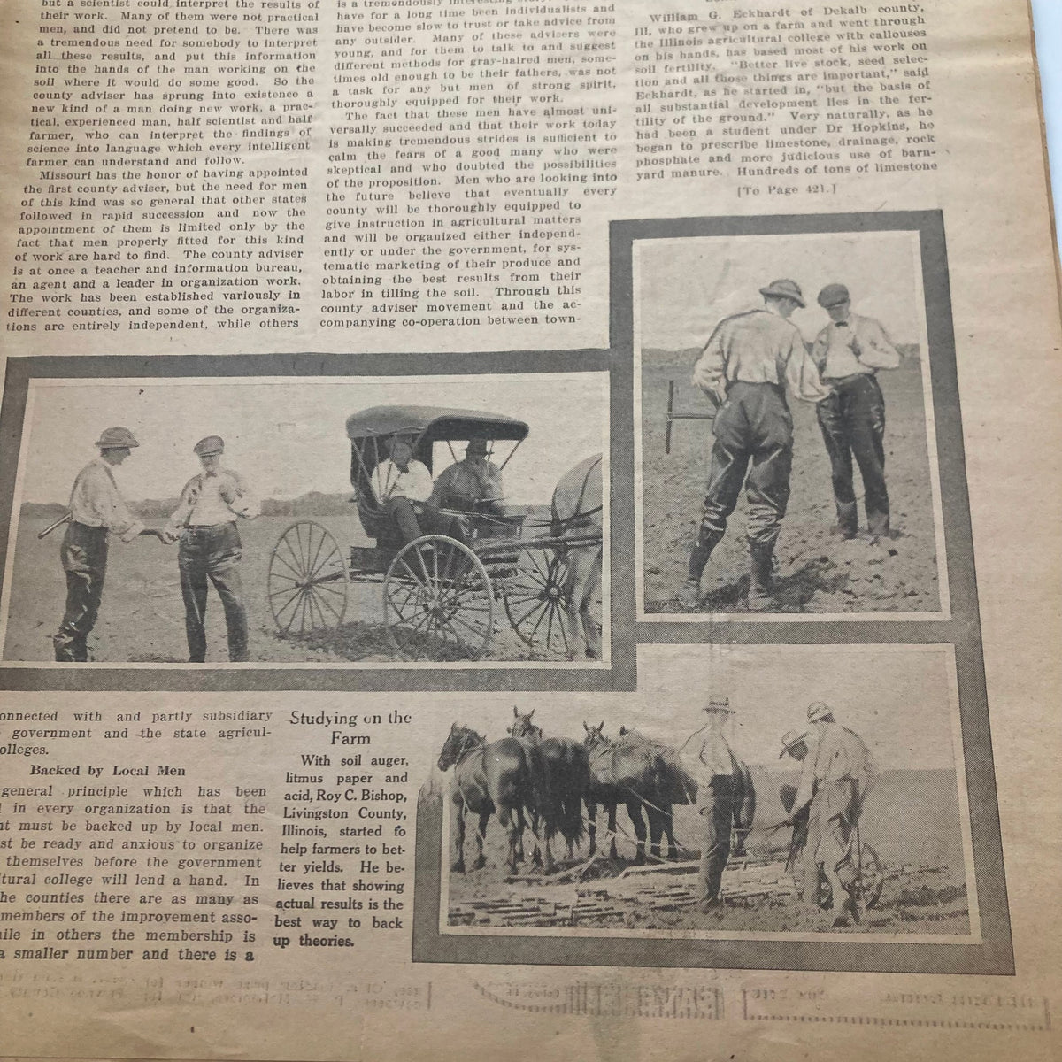 VTG Farmer Magazine November 8 1913 featuring images of farmers studying land with a horse-drawn carriage.