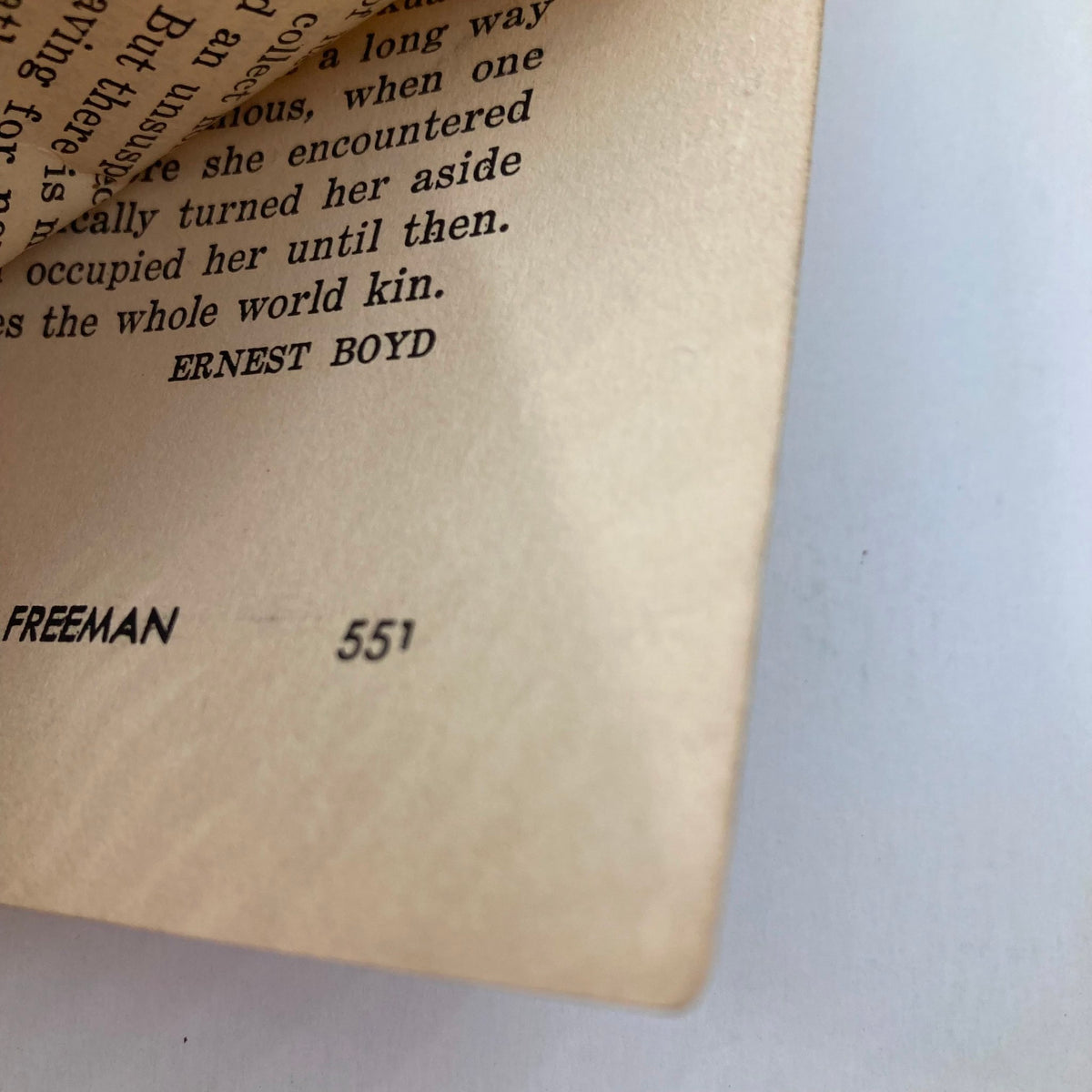 Close-up of the back page from VTG The New Freeman Magazine February 18 1931 The Solace of Philosophy, showcasing the magazine's branding and vintage layout.