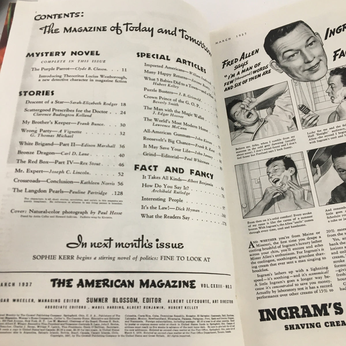 The American Magazine March 1937 Imported Americans A Novel by William Seabrook