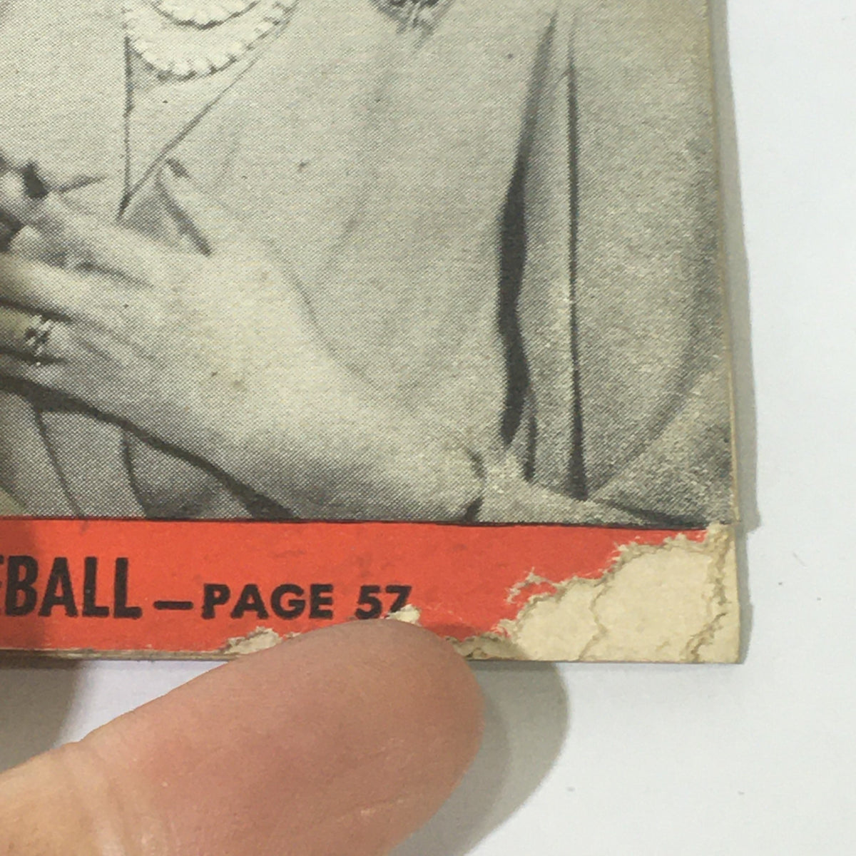 Close-up view of the VTG Quick News Weekly magazine cover dated July 24, 1950, highlighting Princess Elizabeth and text mentioning baseball on page 57, with visible wear and vintage characteristics.