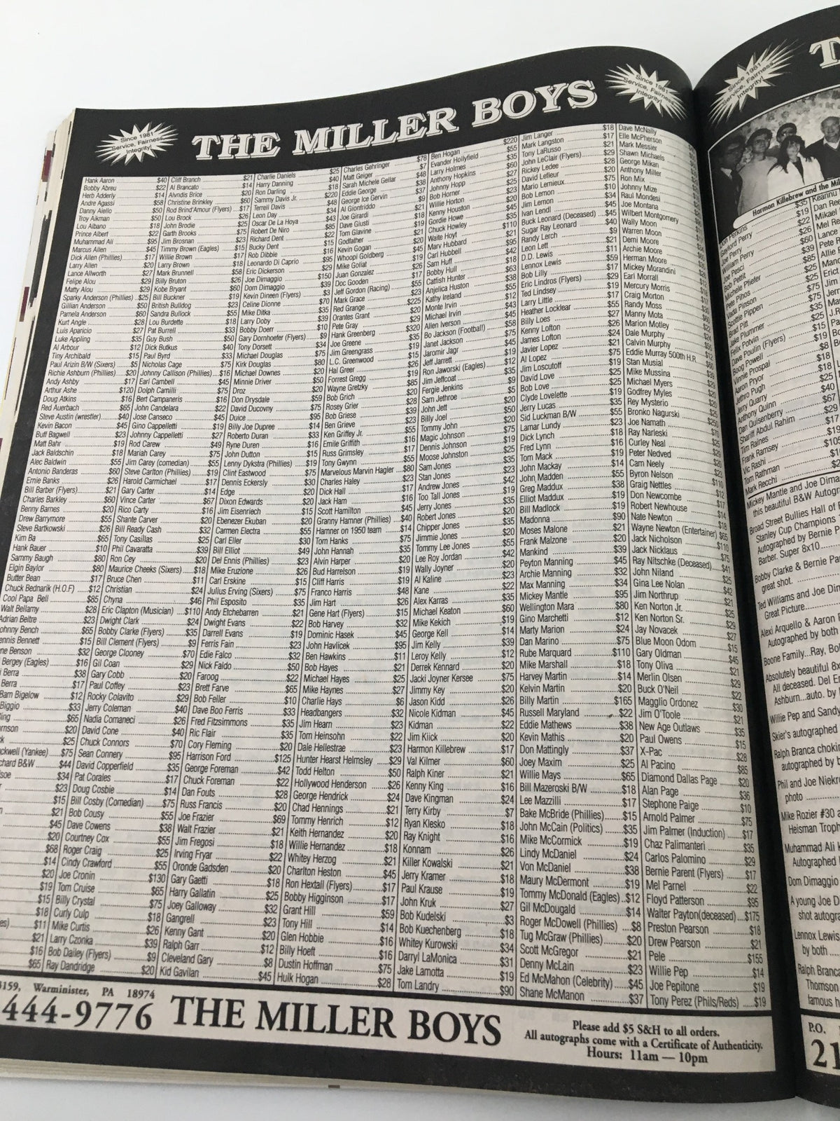 List of collectors and dealers featured in Beckett Sports Collectibles April 2001 #120, showcasing hobby interests and expertise.