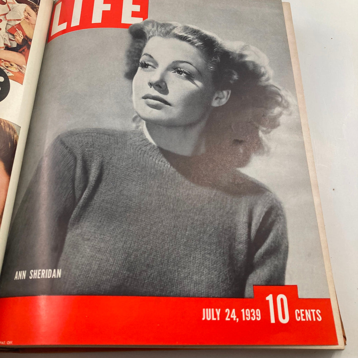 Cover of Vintage 1939 Bound Life Magazine featuring actress Ann Sheridan, July 24, 1939 issue.