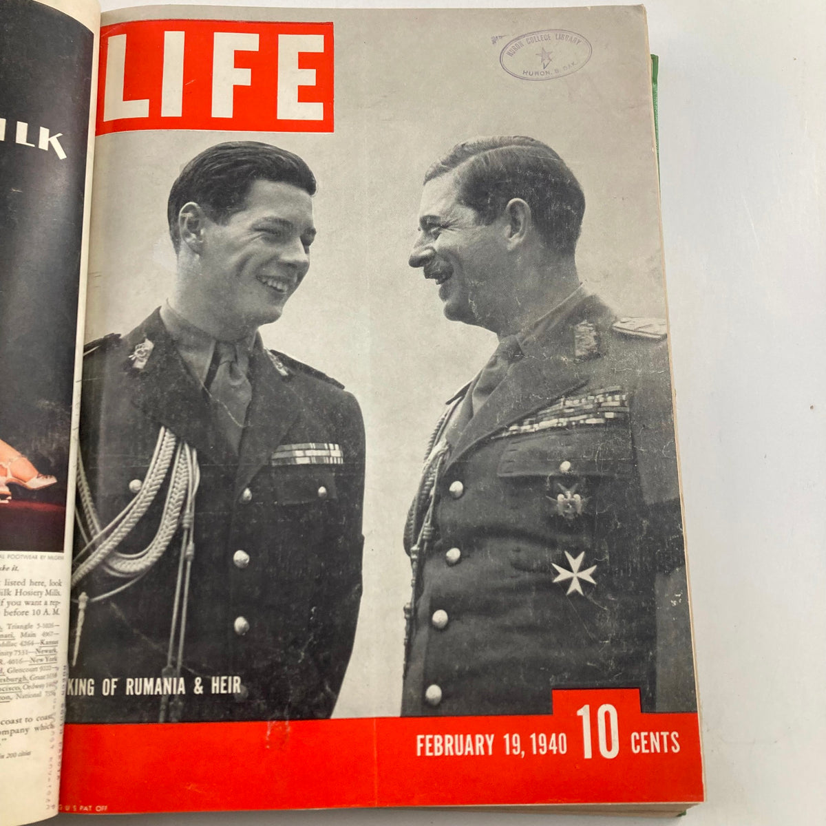 1940 Bound LIFE Magazine cover for February 19 showcasing the King of Romania with his heir, reflecting royal themes of early 1940.