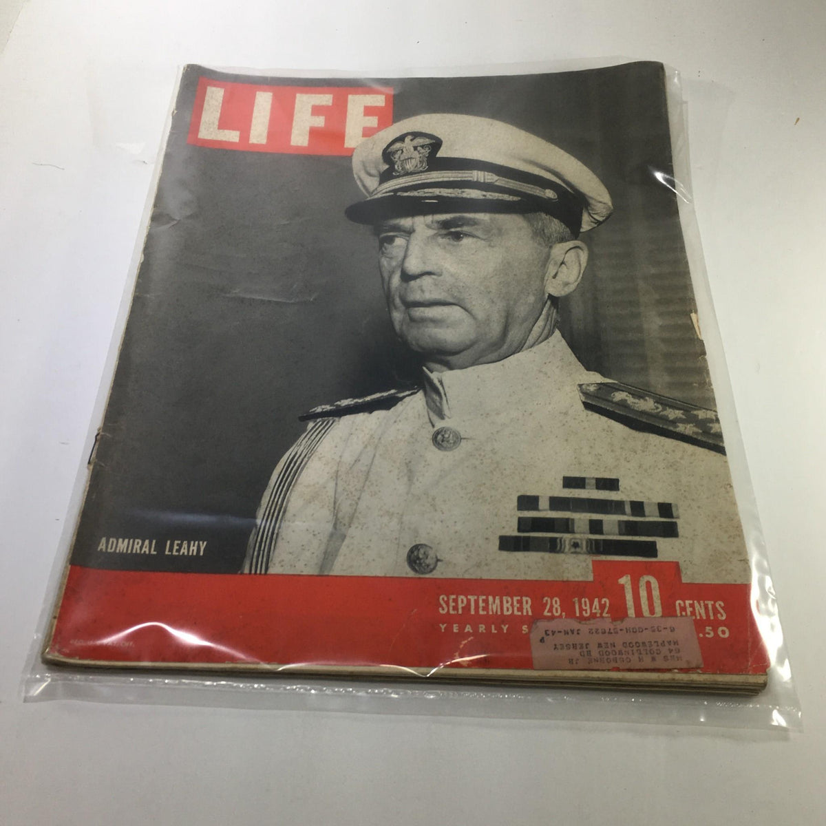 Life Magazine cover from September 28, 1942 featuring Admiral William D. Leahy, showcasing vintage wartime America with a historic photograph and significant military themes.
