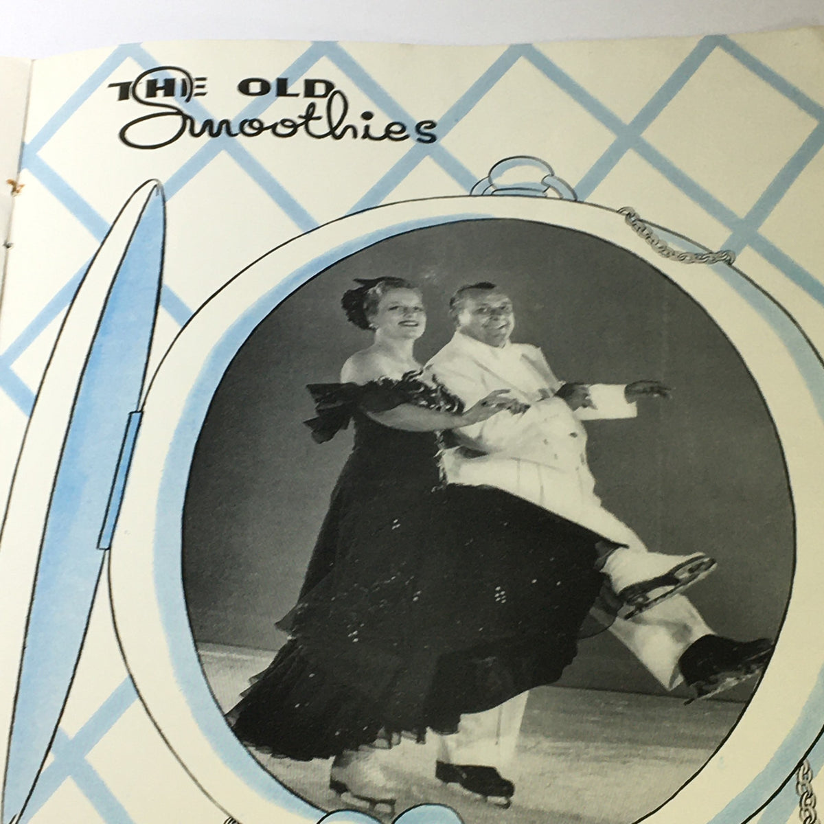 VTG Ice Capades Brochure of 1950 A Walt Disney Production featuring dancers in elegant attire performing on ice, capturing the charm of classic ice skating shows.