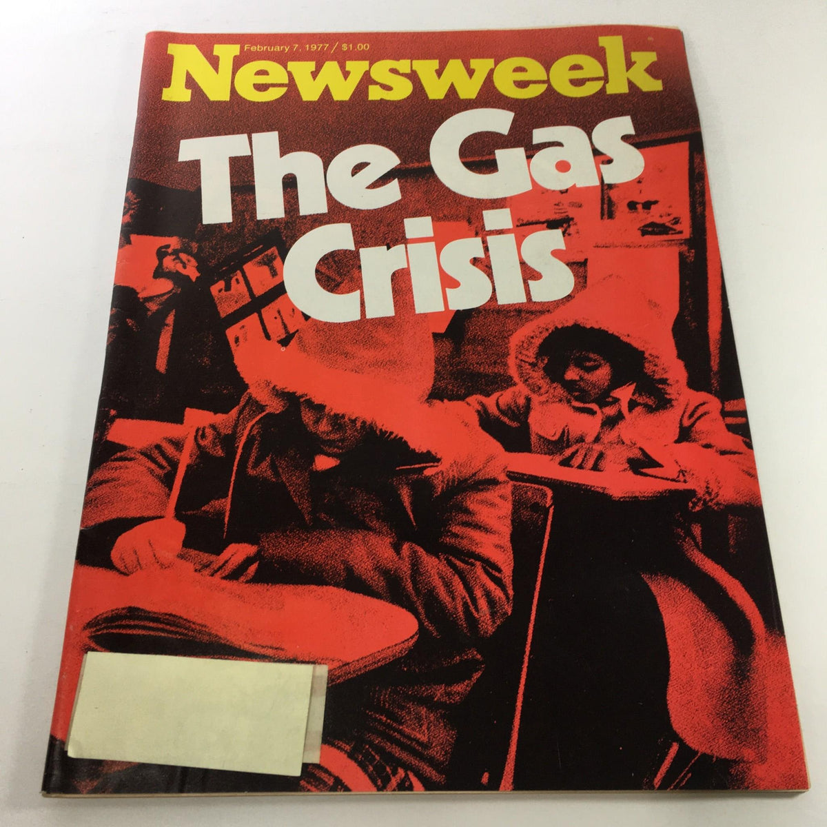 Newsweek Magazine from February 7, 1977, featuring a cover story on The Gas Crisis, showcasing vintage imagery of individuals in winter attire, reflecting the socio-economic challenges of the era.
