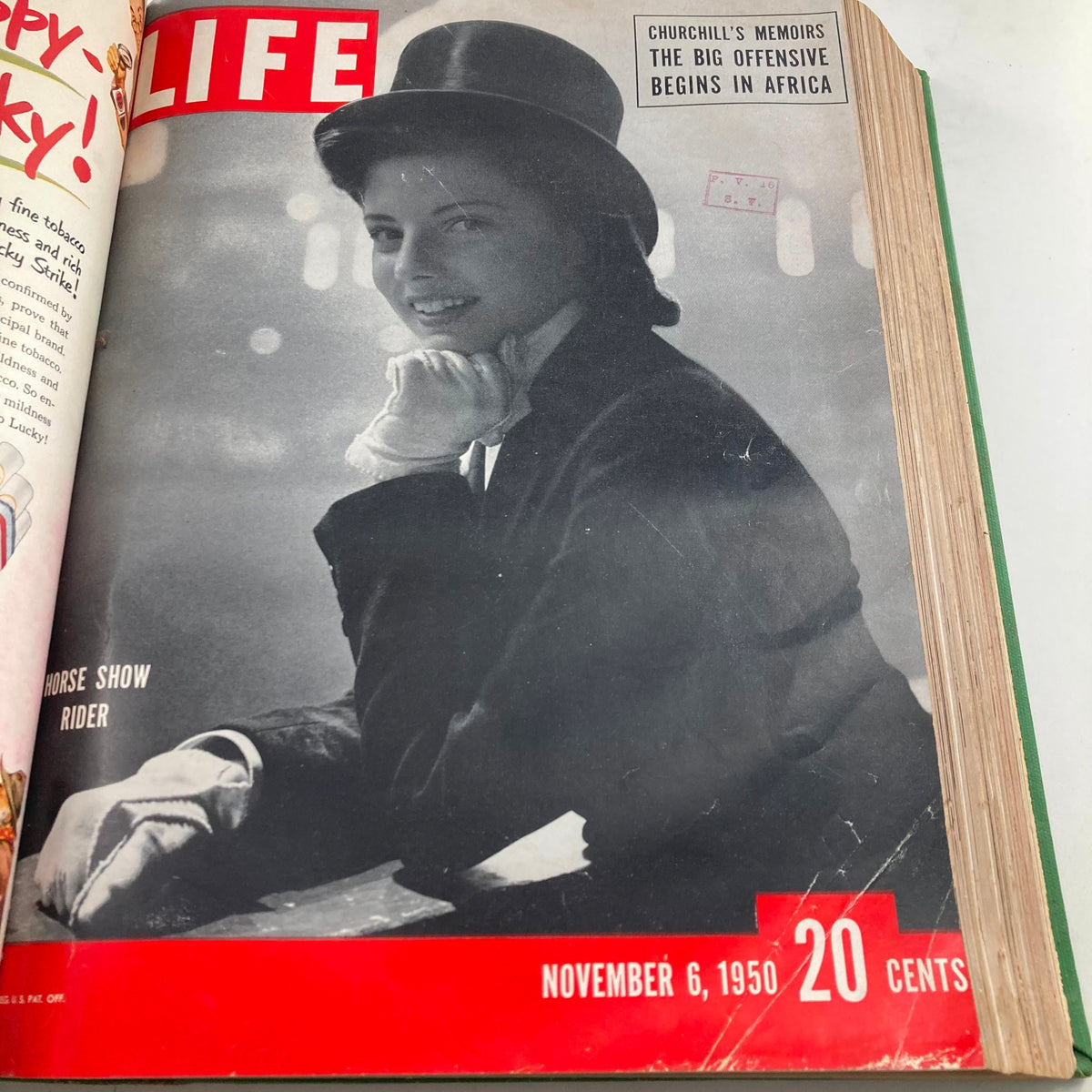 Cover of VTG 1950 Bound Life Magazine displaying a horse show rider, dated November 6, 1950.