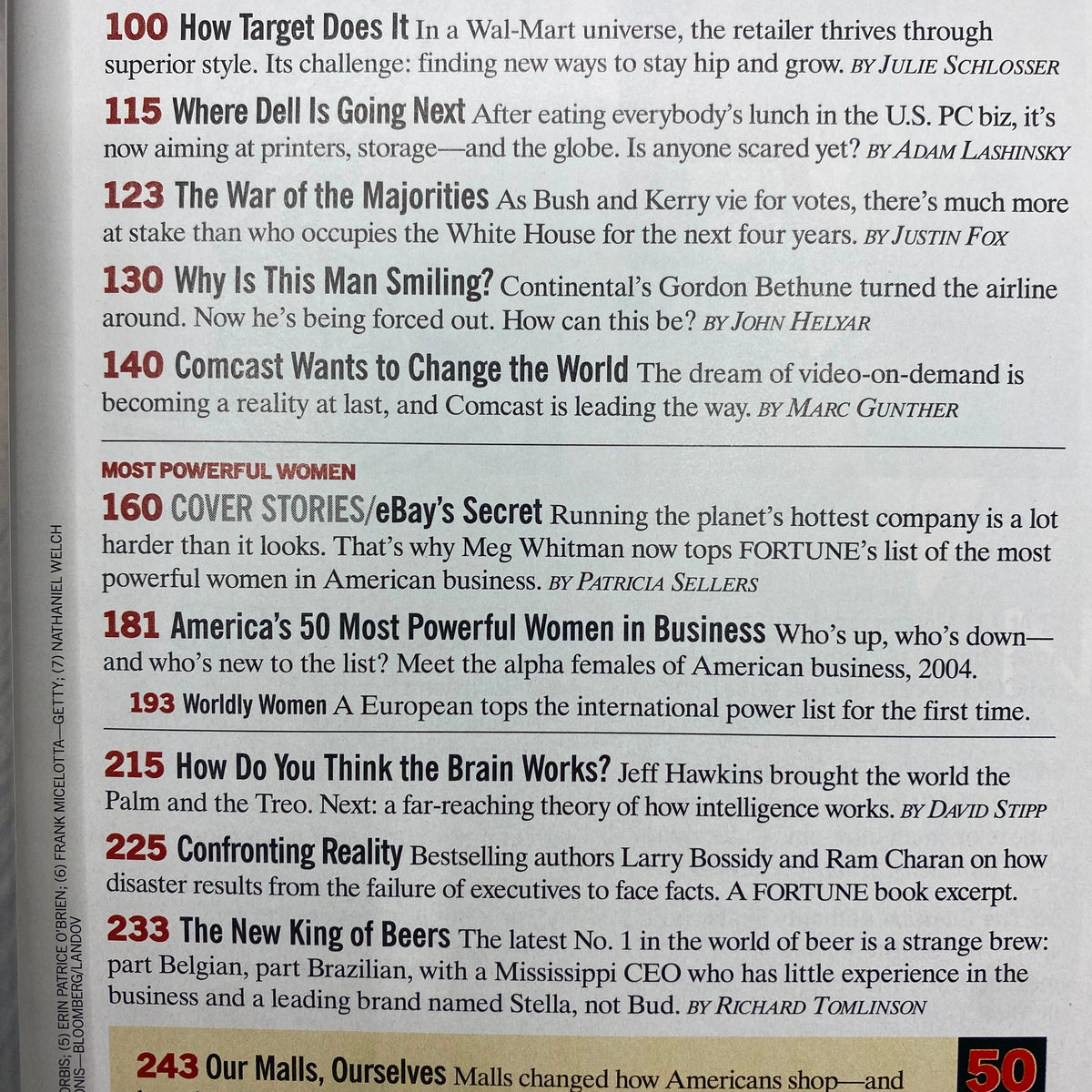 Inside page of Fortune Magazine, October 18, 2004, showcasing an article titled 'How Target Does It' and features related to eBay and corporate strategies during this period.