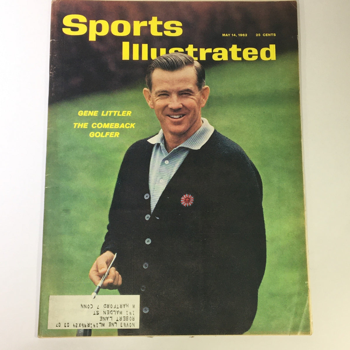 VTG Sports Illustrated Magazine from May 14, 1962 featuring Gene Littler, 'The Comeback Golfer' on the cover, showcasing a vintage sports publication that captures the history of golf.