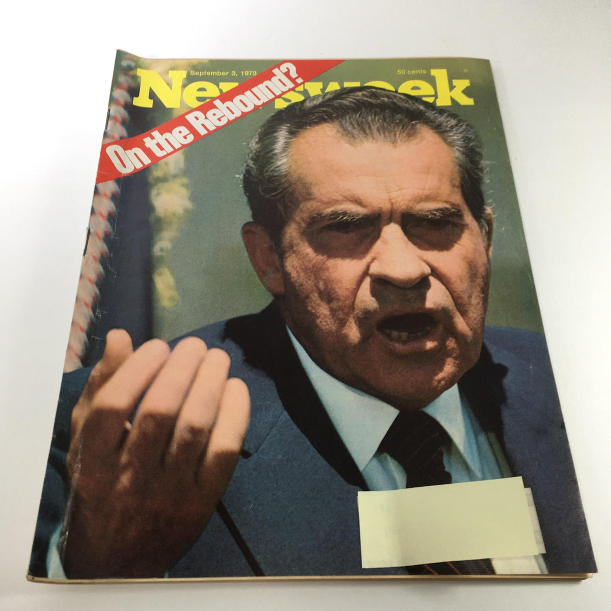 Newsweek Magazine cover from September 3, 1973 featuring Richard Nixon and the question 'On the Rebound?' capturing a pivotal moment in American history.