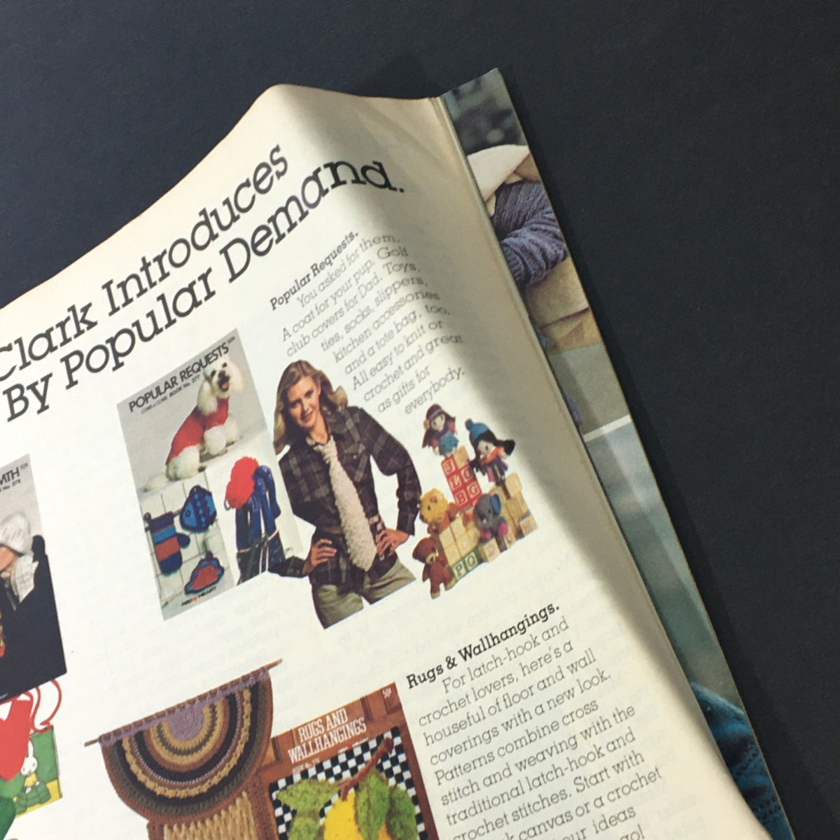 VTG Woman's Day 1972 Number 12 page introducing Coats & Clark's popular requests for knit and crochet patterns.
