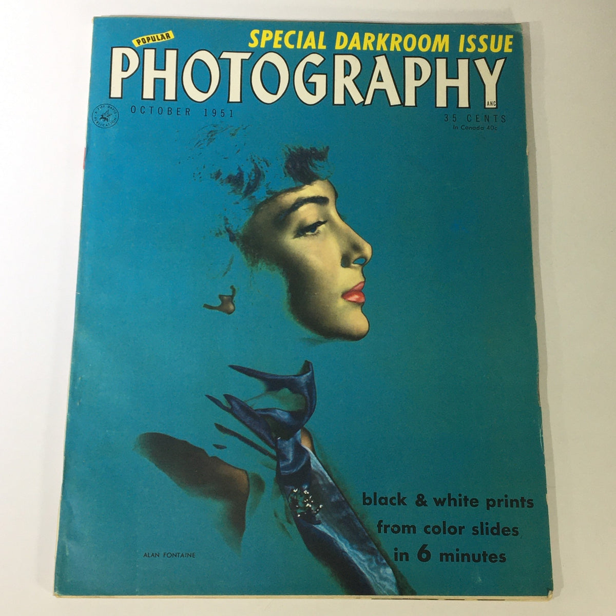 Vintage Popular Photography Magazine October 1951 Alan Fontaine Photo, Newsstand