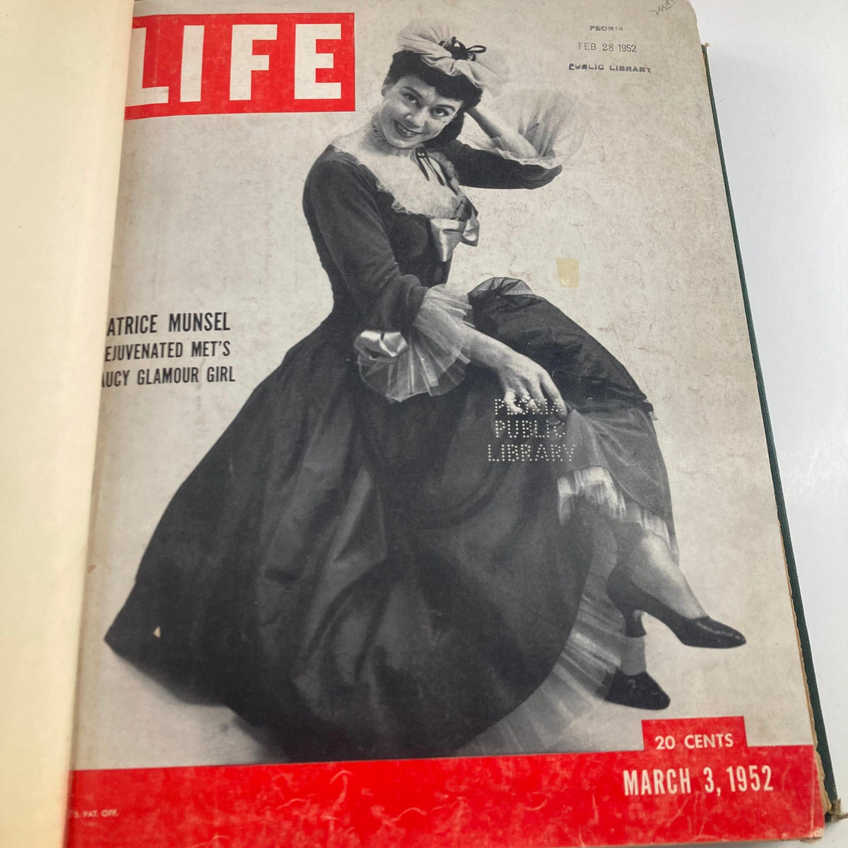 VTG 1952 Bound Life Magazine featuring Patrice Munsel on the cover, dated March 3, 1952.