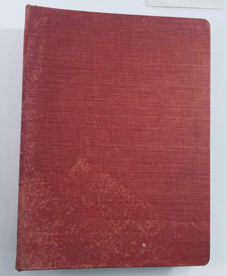 Cover of the VTG 1950 Bound Life Magazine, showing a classic faded red fabric texture typical for vintage magazines.