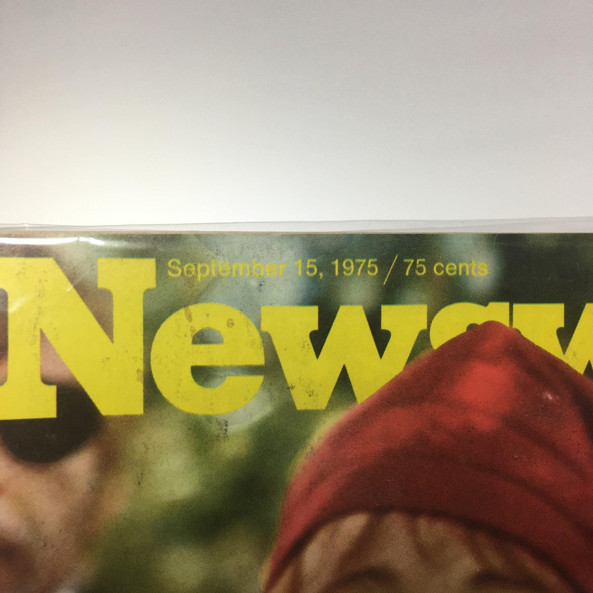 Close-up of the Vintage Newsweek magazine dated September 15, 1975, highlighting the magazine title and publication date.