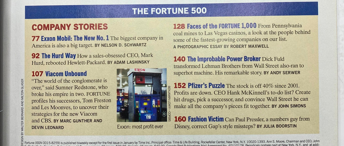 Fortune Magazine April 17, 2006 The Fortune 500 - Exxon Mobil: The New No. 1