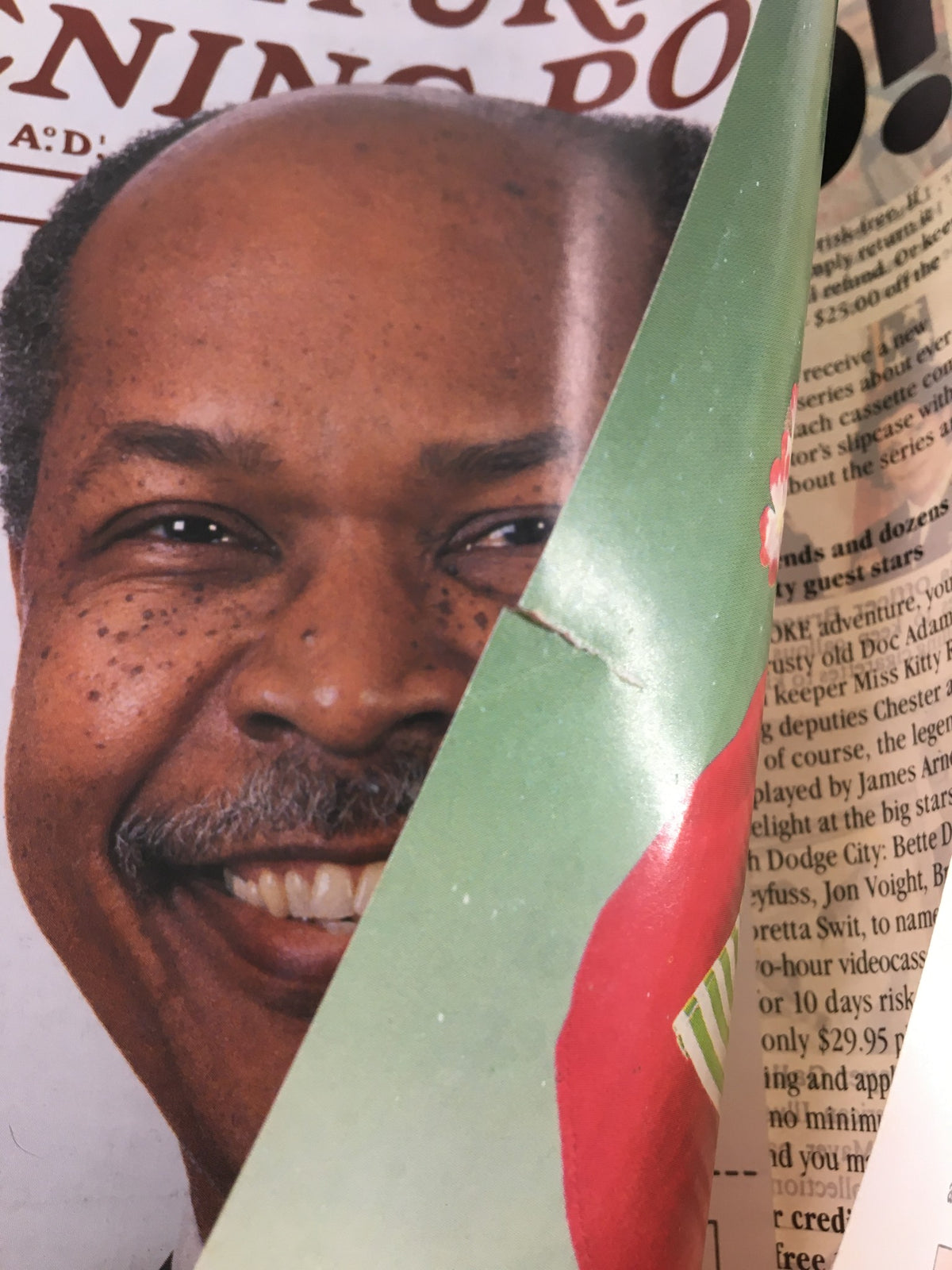 Close-up of The Saturday Evening Post September 1990 cover with Dr. Louis Sullivan, showcasing a small tear yet maintaining vintage appeal, perfect for collectors and historians.