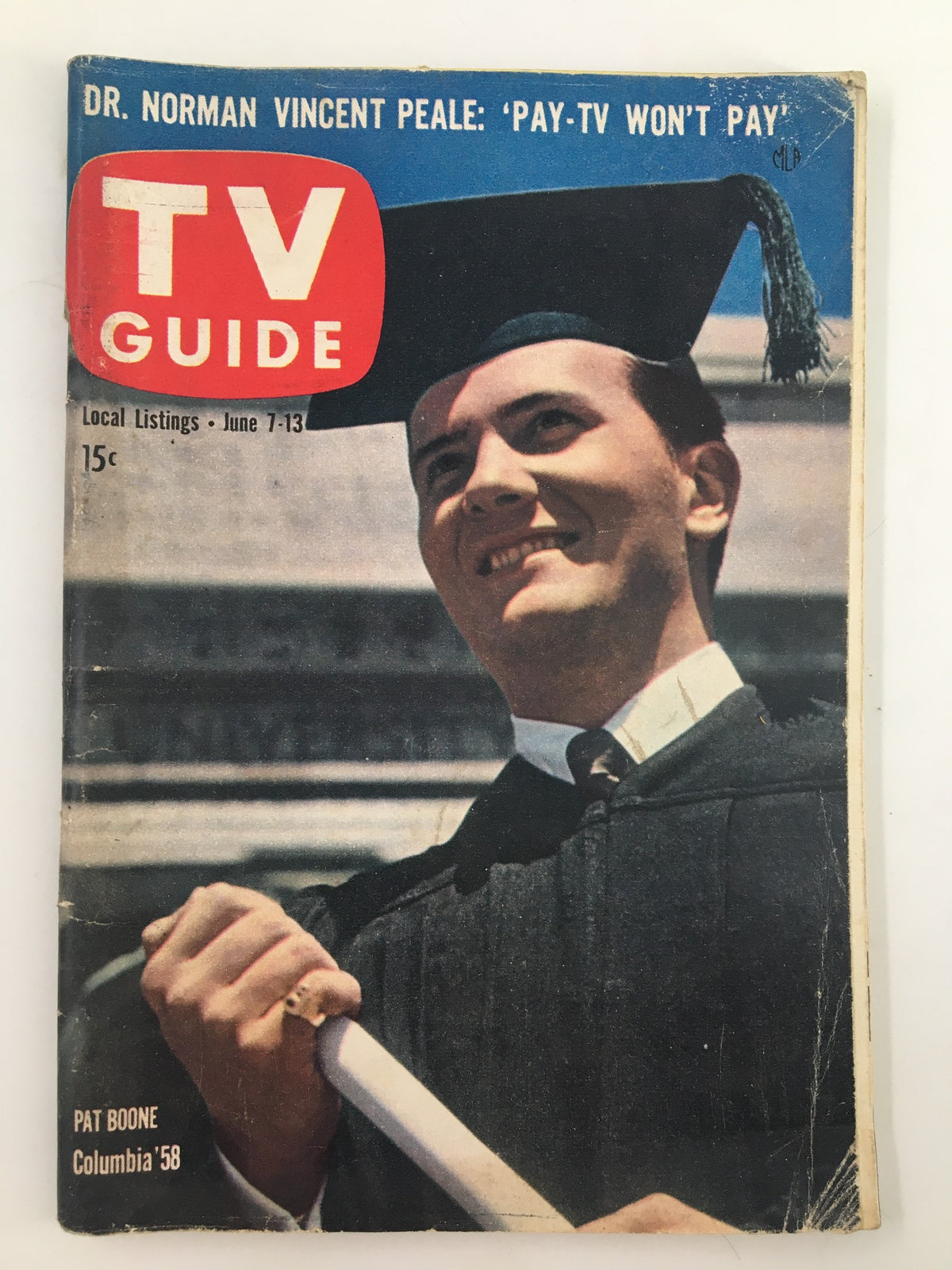 TV Guide Magazine June 7 1958 featuring Pat Boone on the cover, showcasing a vintage design from the New York Metro Edition, highlighting the cultural significance of the late 1950s.