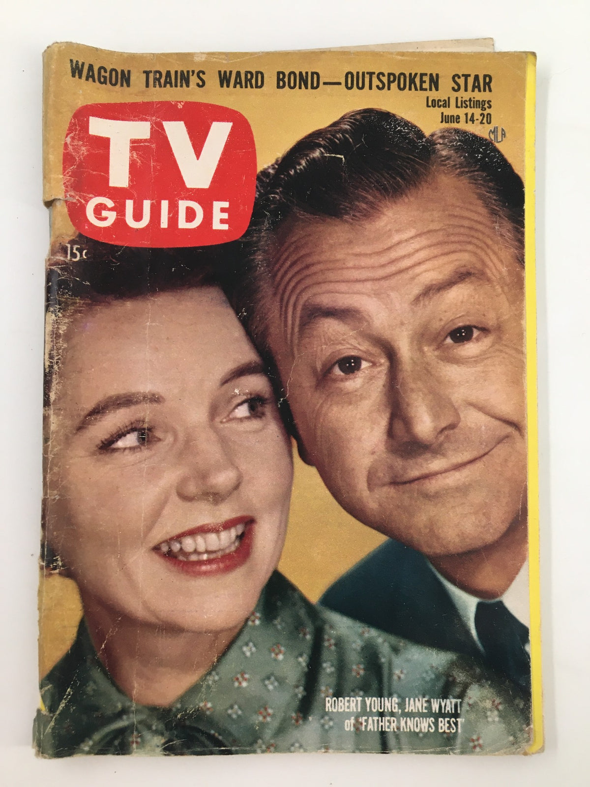 TV Guide Magazine June 14 1958 cover featuring Robert Young and Jane Wyatt, showcasing vintage design and historical significance in television history.