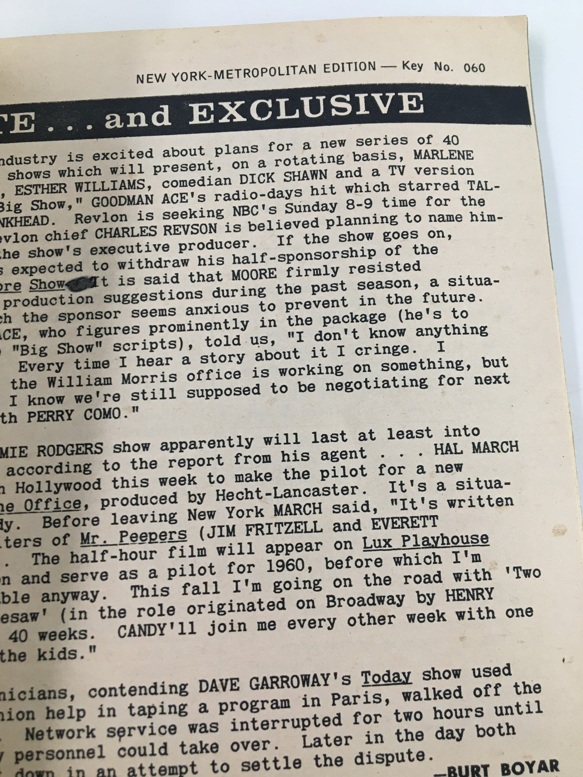Inside page of TV Guide Magazine May 2 1959 featuring exclusive articles and updates on upcoming television shows, revealing vintage media insights.