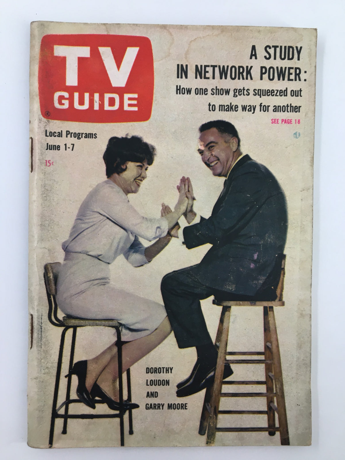 TV Guide Magazine June 1 1963 featuring Dorothy Loudon and Garry Moore, showcasing a vibrant television culture scene of the 1960s.
