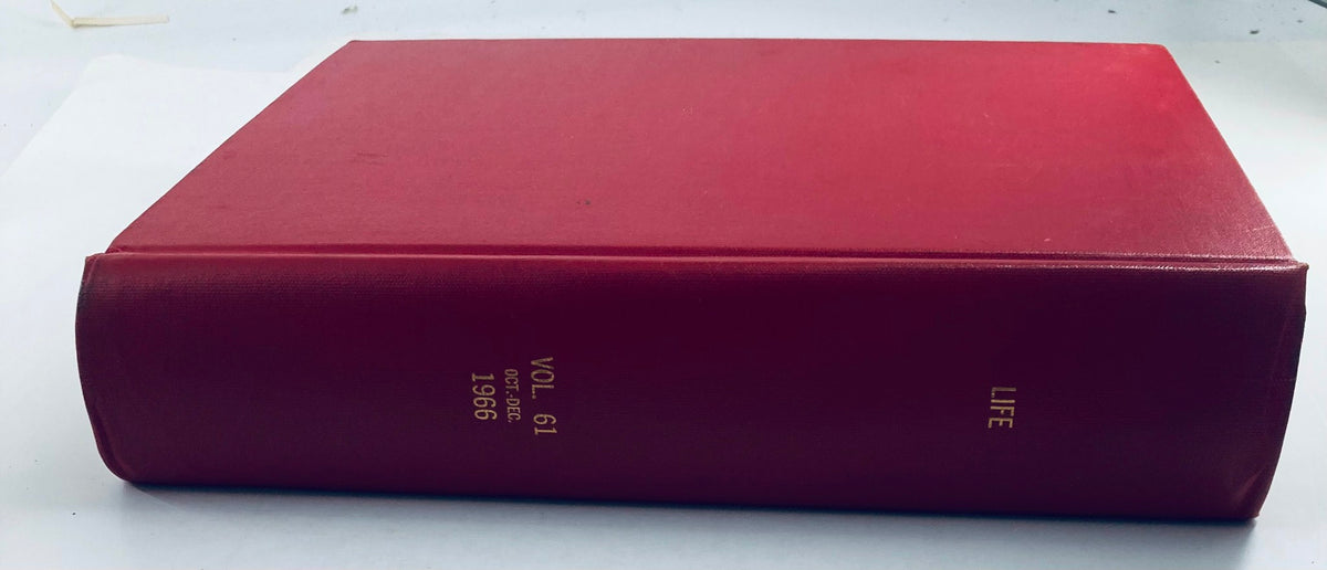 VTG 1966 Bound Life Magazine cover showing the spine, labeled 'VOL 61 OCT-DEC 1966'.