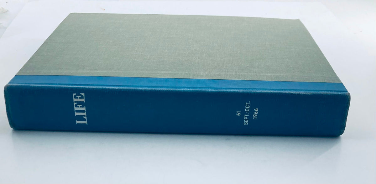 VTG 1966 Bound Life Magazine September - October Complete Weekly Issue spine view showcasing the title and publication date.