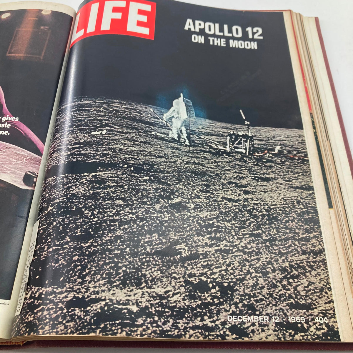 VTG 1969 Bound Life Magazine - Inside page showcasing the December 12 issue on the Apollo 12 moon mission.