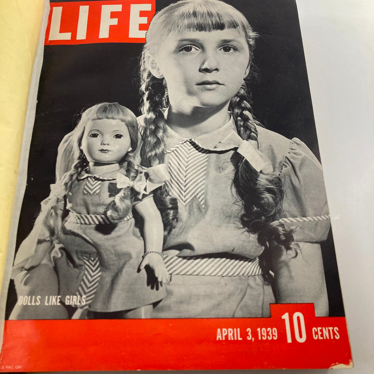 VTG 1939 Bound Life Magazine - Cover of the April 3, 1939 issue featuring a girl with dolls, part of the iconic magazine series.