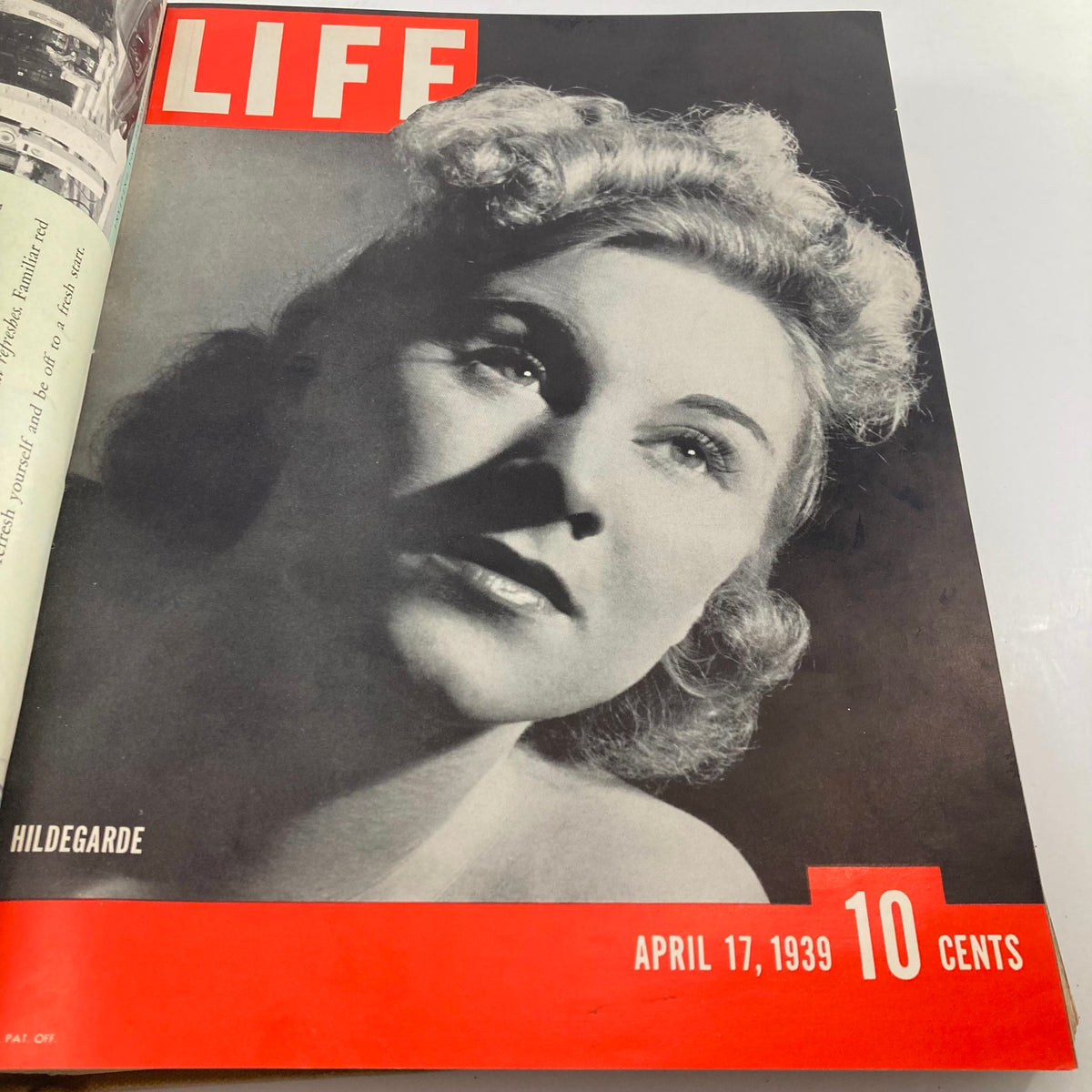 VTG 1939 Bound Life Magazine - Cover of the April 17, 1939 issue featuring actress Hildegarde, representing mid-century entertainment.