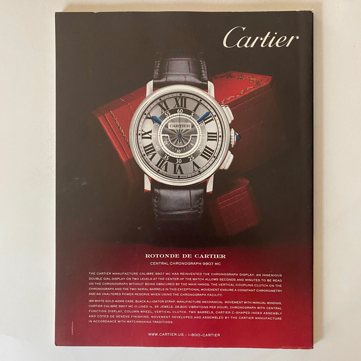 Back cover of the June 13, 2011, issue of Fortune Magazine, featuring an advertisement for a Cartier watch, representative of luxury investment.