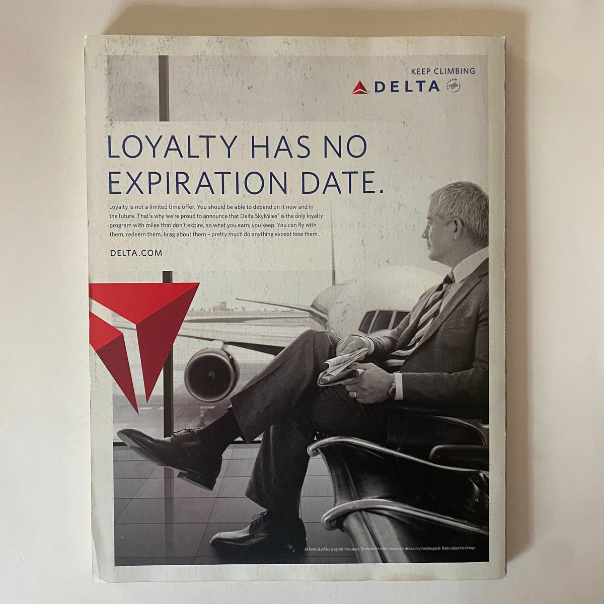 Back cover of the Fortune Magazine May 23, 2011 Double Issue featuring an advertisement for Delta Airlines, emphasizing loyalty and customer service.