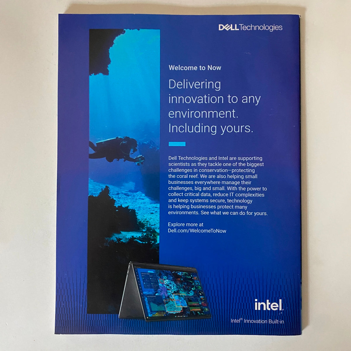 Back cover of Inc. Magazine November 2023 showcasing Dell Technologies' commitment to innovation and support for small businesses in various environments.