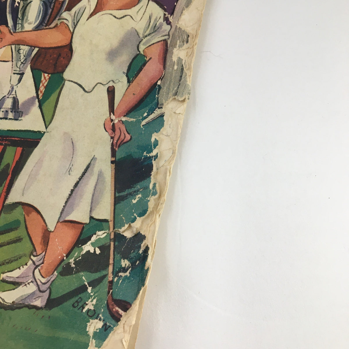 Detailed view of the trophy presentation scene on The New Yorker Magazine September 22 1934 cover, showcasing characters engaged in a celebratory moment.