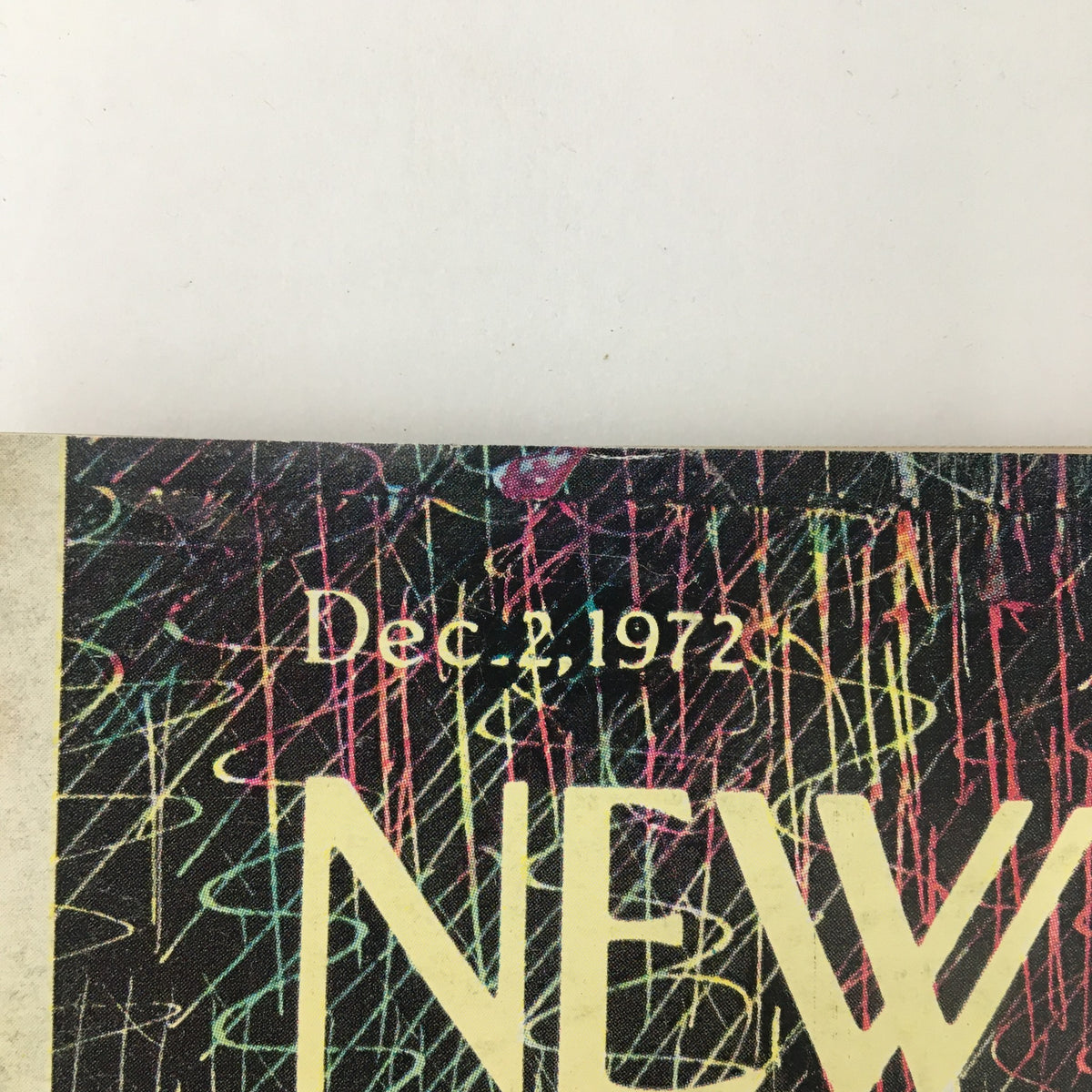Close-up view of the date on the cover of The New Yorker Magazine December 2 1972, highlighting the publication date and cover details.