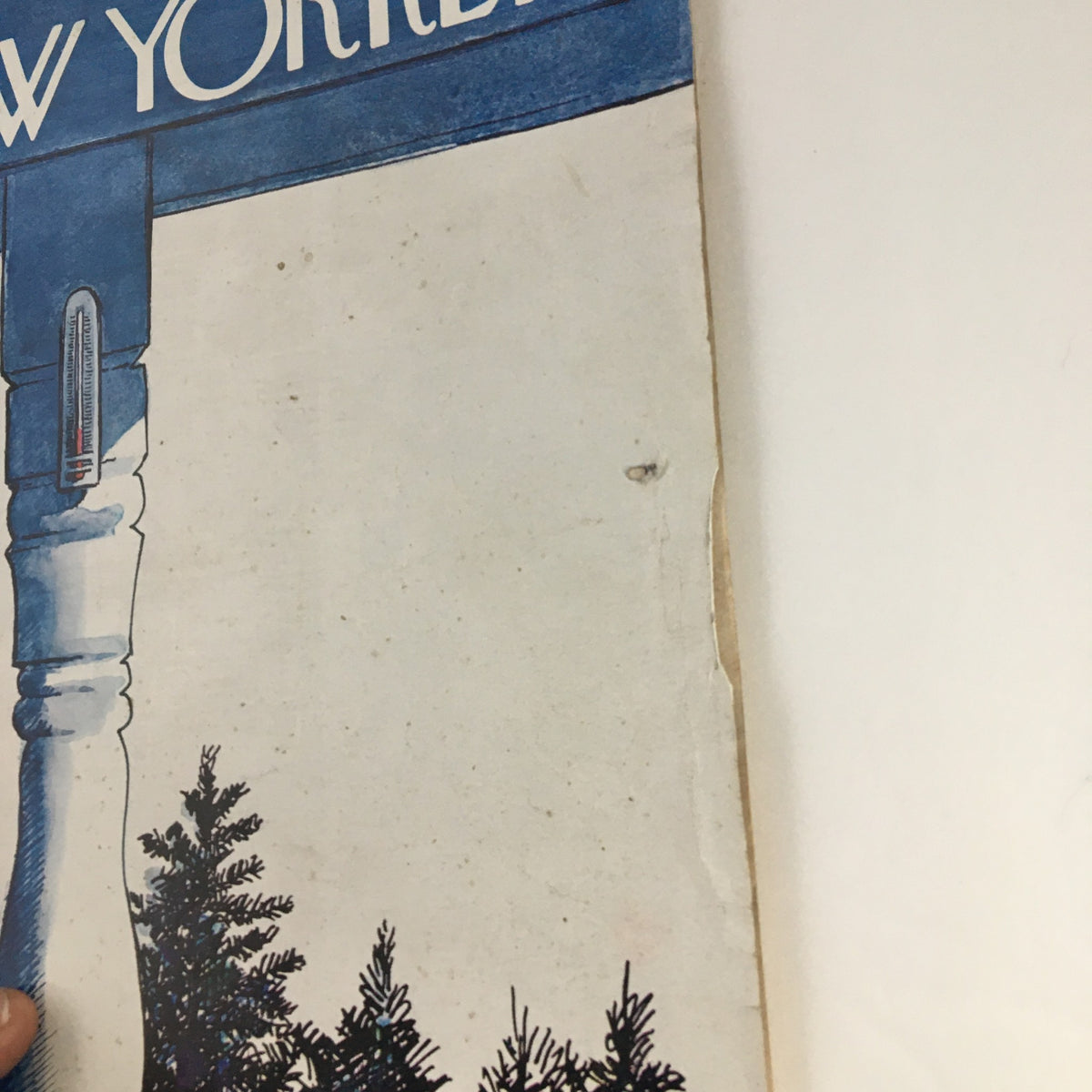Cover of The New Yorker Magazine February 11, 1974, featuring artistic design by Arthur Getz, showcasing a snowy landscape and vibrant blue accents.
